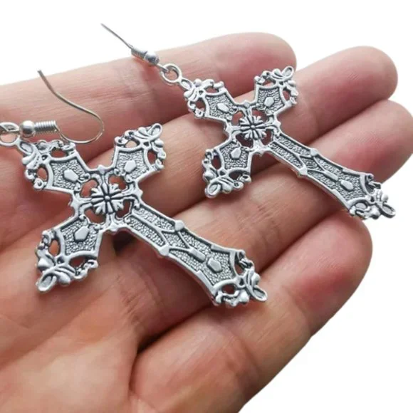 Gothic Cross Earrings - Picture 4 of 4